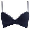 Light Purple Wireless Push-Up Bra with Lace Trim and Bow Detail