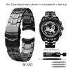 Per Casio EF-550 EF-524 Cinturino per Orologio in Acciaio Inossidabile 22mm Argento Cinturino Fibbia Déployante Bracciale Cinturino in Metallo Catena per Orologio da Uomo