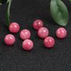 Women's Pink Round Red Agate Chalcedony Loose Beads for DIY Handmade Jewelry & Bracelets