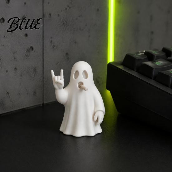 Figura Fantasma in Materiale PLA Statuetta Roccia Stampata in 3D Statua con Gesto della Mano Cool Statua Opaca Decorazione da Scrivania Bianca per Camera da Letto Studio di Gioco Regalo di Halloween