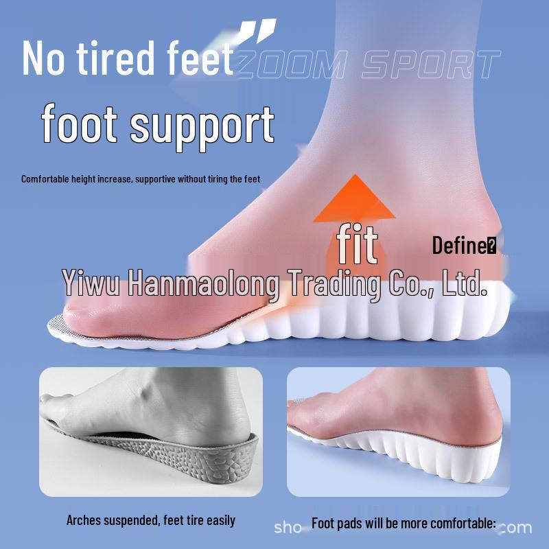 ZOOM Air Cushion Arch Support Height Increasing Insoles - Invisible, Shock-Absorbing, Non-Collapsing for Men's & Women's Comfort