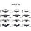 Halloween Decorations 36pcs Large Bats Wall Stickers Decals Decor Halloween Hollow Wall Decals PVC Scary Black Bat Stickers for Fireplace Ceiling