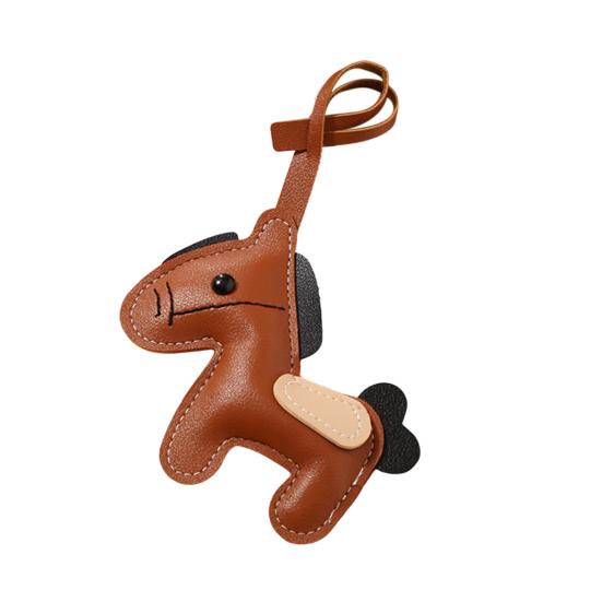Keychain Vibrant Color Faux Leather Horse Design Key Chain with Lanyard Backpacks Car Keys Handbags Bag Accessory