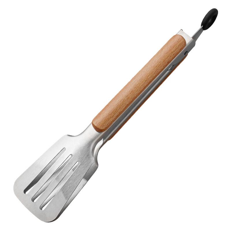 

3-Piece Stainless Steel Food Clip Set with Wooden Handle