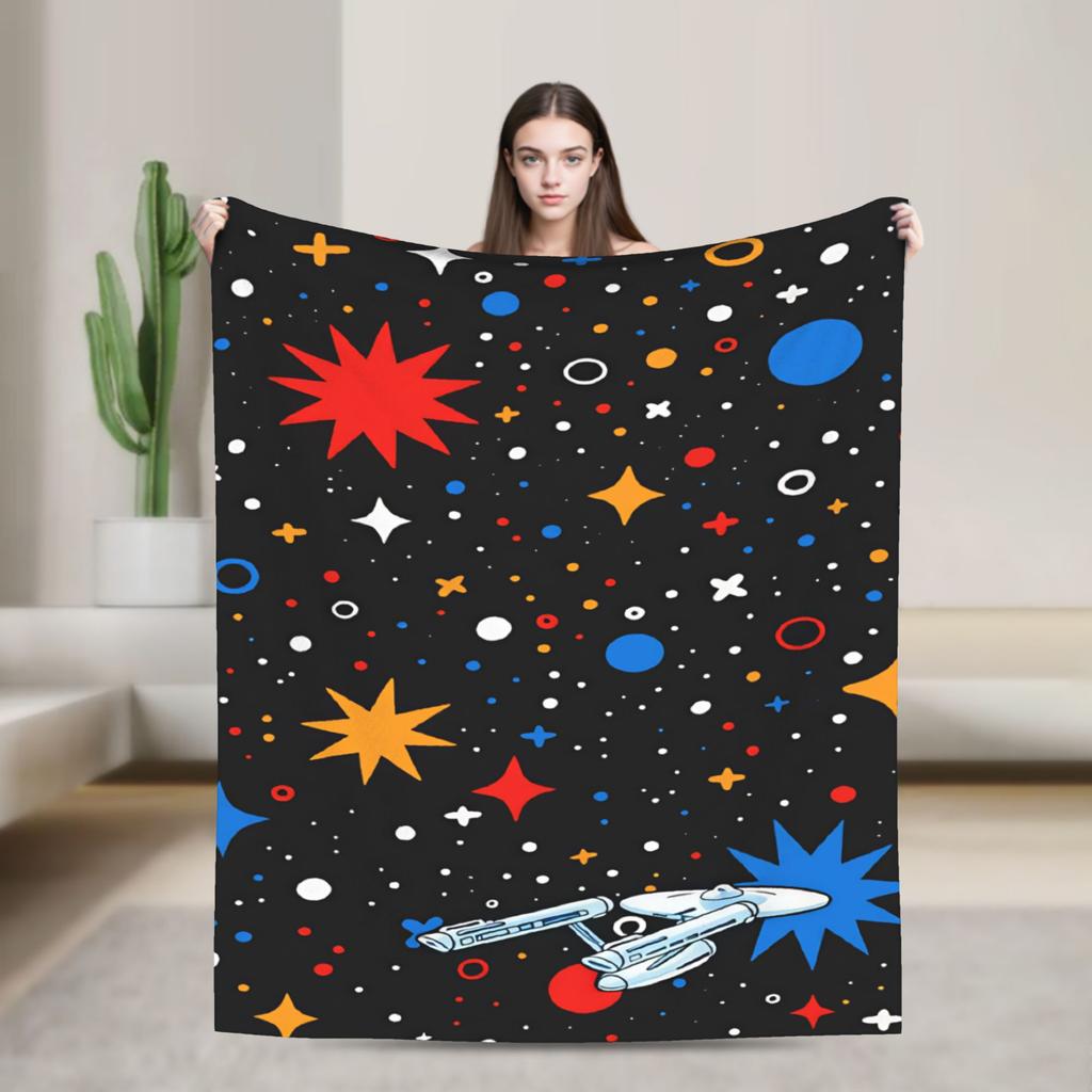 Soft Warm Blanket Travel Office S-Star T-Trek Ship Movie Throw Blanket Flannel Bedspread For Living Room Print Sofa Bed Cover
