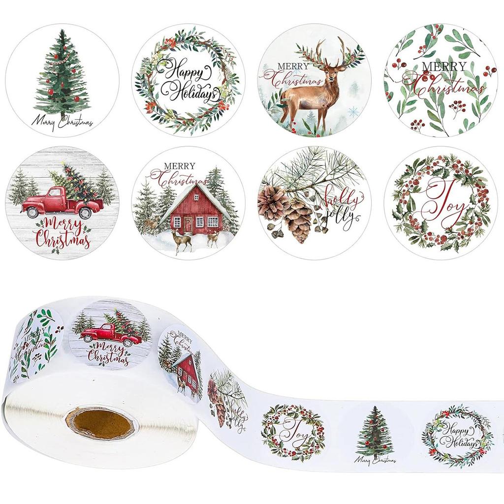 1 roll Merry Christmas Stickers Christmas Theme Seal Labels Stickers for DIY Gift Baking Package Envelope Stationery Decor 2026