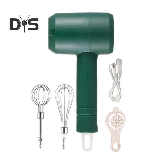 

Беспроводной электрический венчик для взбивания яиц, ручной миксер, 3-скоростной блендер с USB-подзарядкой для выпечки блинов, портативные венчики для взбивания темно-зеленого