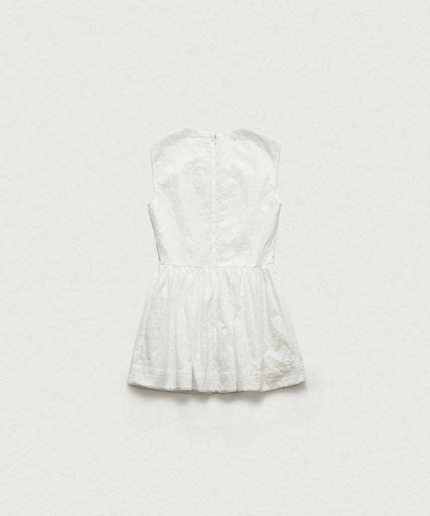 Deobanes Flower Eyelet Sleeveless Dress_White