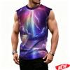 Flashing Lightning Pattern Tank Top For Men Cool 3d Printing T Shirts Summer Casual Sleeveless Tees Street Loose Tank Tops