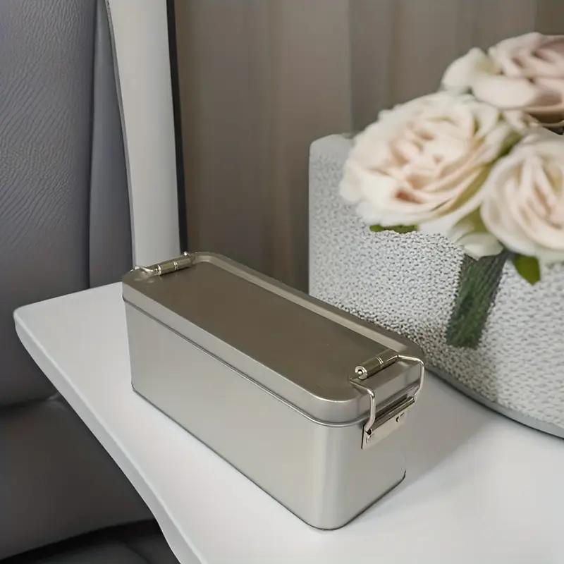 1Pc High Quality Metal Rectangular Iron Box With Lid Storage Box Cake Packaging Box Old-Fashioned Durable Buckle Iron Box