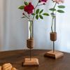 Plant Propagation Station Wooden Stand with Glass Test Tube Vase