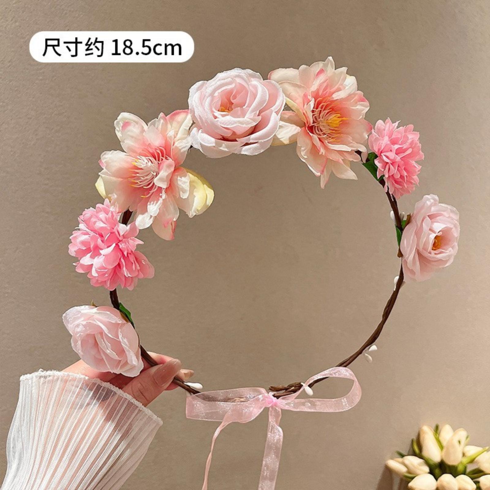 

Children s Floral Headband Forest- Flower Hair Clip For Girls Ribbon Headband -Like Flower Girl Headpiece One Size рожевий