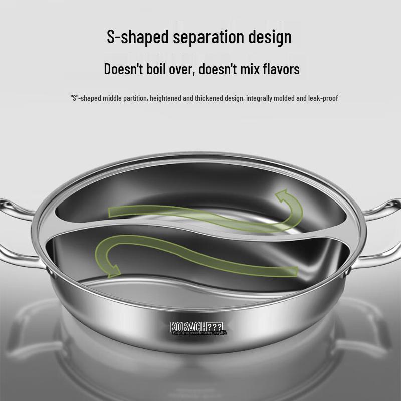 Kobach 304 Stainless Steel Split Hot Pot