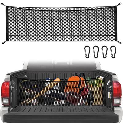 Plasa de marfa pentru pat camioneta pentru organizatoare de portbagaj si depozitare suplimentara cu 4 catarame metalice pentru carabiniere(Pentru tine:130X45cm)