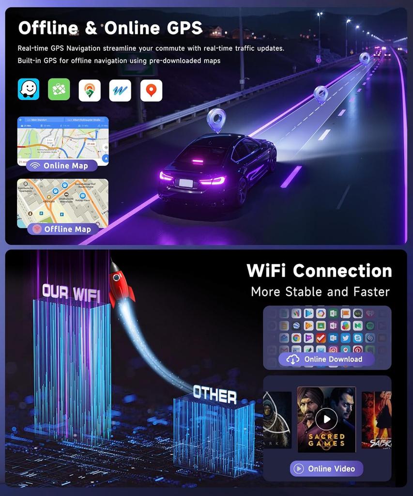 4G+64G Honda Accord 7th 2003-2007 Car Radio with 1280x720 Touchscreen, Bluetooth 5.0, Wireless CarPlay, Android Auto, DSP 32EQ,