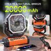 Portable Camping Fan with LED Lantern 20000mAh Rechargeable Outdoor Tent Fan with Remote Control