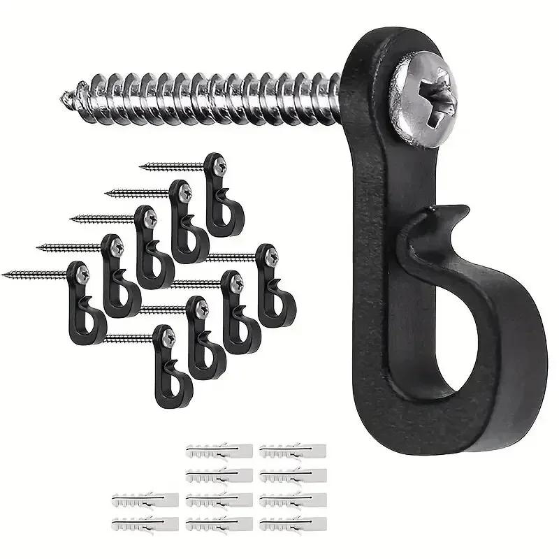 10 Stück Sicherheits-Haken für Lichter, Hängepflanzen, Topf-Windspiele, Schlüsselanhänger, zum Einschrauben, für Innen und Außen