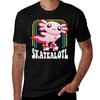 Funny Disco Roller Skate Axolotl Pastel Kawaii Salaunisexder Skater Tshirt Big And Tall Casual Tshirt