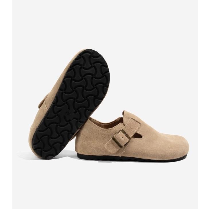 Leather All-Inclusive Birkenstocks, Women'S Platform Single Shoes, One Pedal Flat Shoes, Inner Heightening Bag Head Birkenstocks