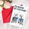 Gothic Skull Valentine's Day Cards - 10pcs "Til Death" Romantic Gothic Stationery Set with Red Envelopes, Dark Love Theme Gift