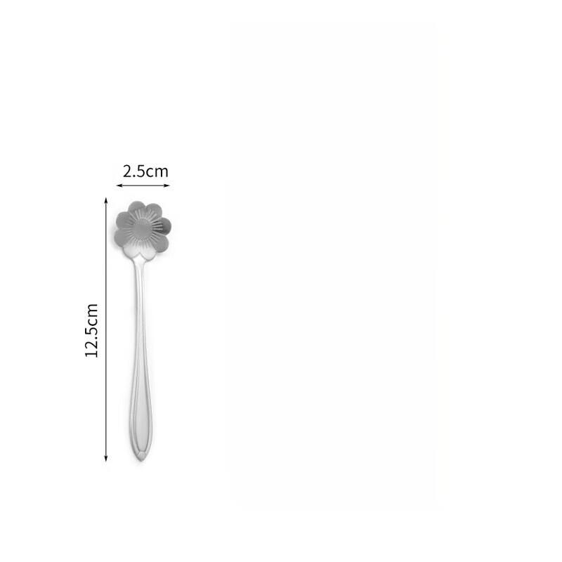 

ZISIZ Stainless Steel Floral Long Handle Coffee Stirring Spoon