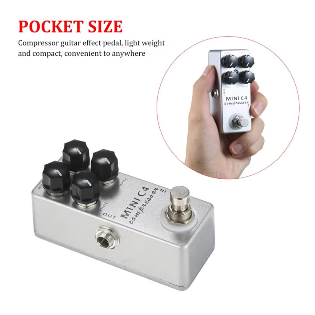True Bypass C4 Compressor Bass Guitar Effect Pedal Overdrive 4 Modes Effector Guitar Effect Pedal Guitar Part Enduring