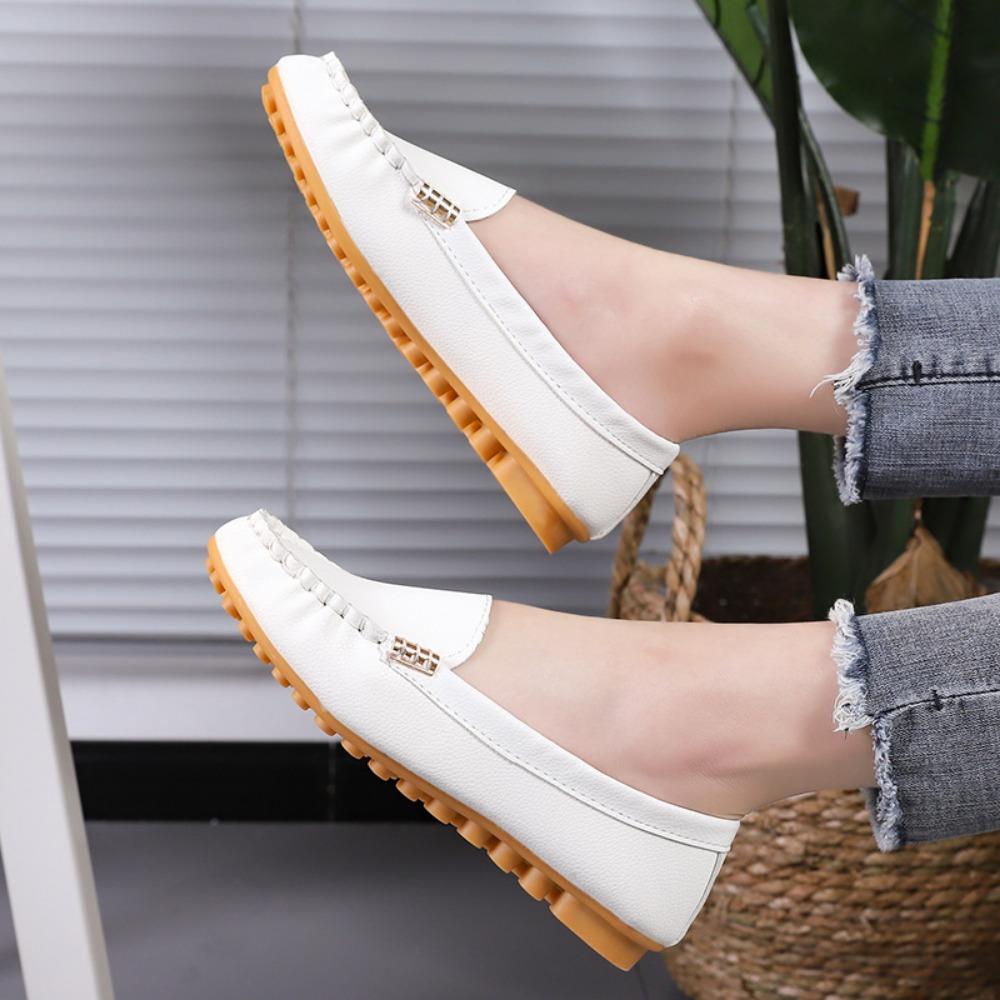 Fashion Women's Shoes, Loafers, Low Heels, Flat Bottoms, 2024 Summer New Casual Solid Color, Lightweight Women's Shoes on Sale Slip On