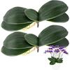 3PCS Artificial Orchids Leaves - Lifelike Fake Phalaenopsis Orchids Leaves with Plant Root, Green Leaf Plants for Flowers Arrangements Pot Shelf