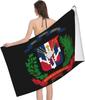 Dominican Republic Flag Beach Towel Fashionable Bath National Flag Style Blanket Lightweight Vintage Beach Towel Thin Towels