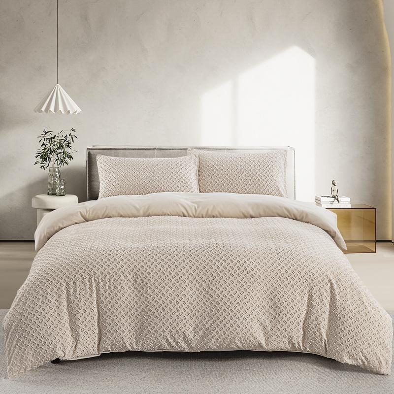 White Duvet Cover Queen Boho Tufted Microfiber Bedding Set for All Seasons, Embroidery Shabby Chic Comforter Covers with Zipper