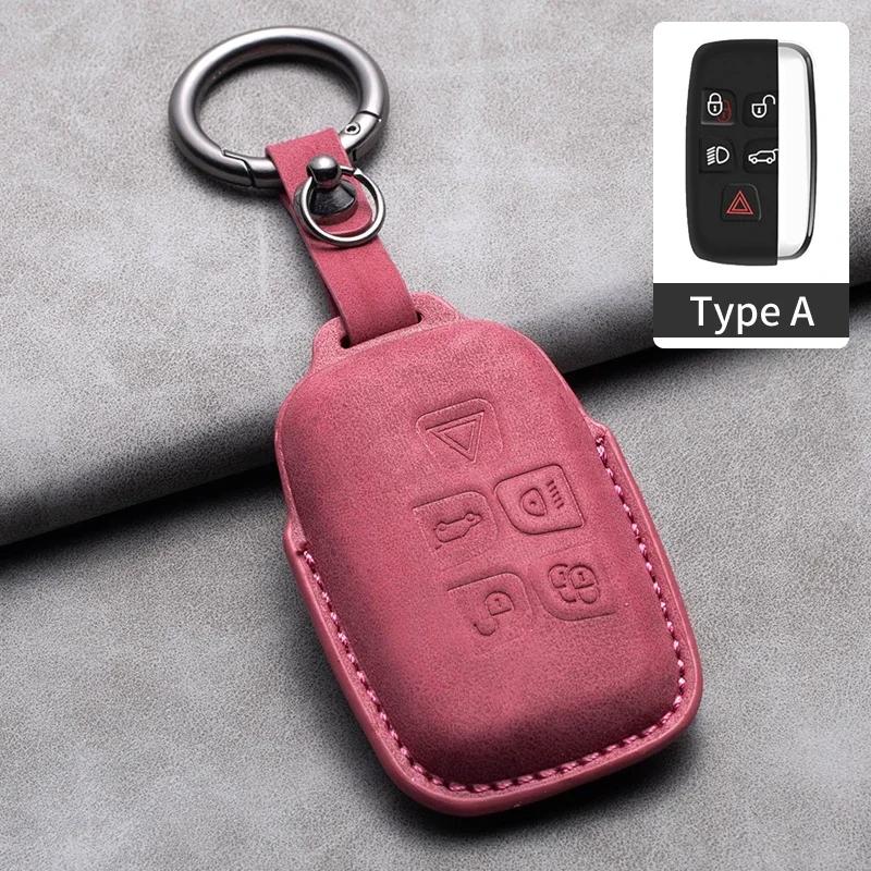 Leather Car Remote Key Case Cover for Land Rover Range Rover Sport Evoque Freelander Velar Discovery for Jaguar XE XJ XF Guitar