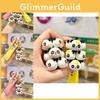 Yellow Silicone Stacking Panda Keychain Adorable Cartoon Animal Bag Charm Car Accessory