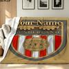 1PC Sunderland A.F Custom Name Patterned Flannel Blanket Suitable For All Seasons for Home Decor Warmth and Comfort Gifts Holiday Present