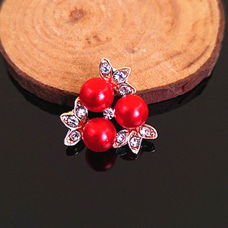 2015New 100Pcs 20mm Pearl Flower and Gold Leafs Rhinestone Flatback Embellishment Button for DIY Hair Accessories HZ256