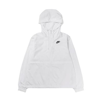 Sportswear Essential Repel Solid Color Hooded Zip-Up Casual Long-Sleeve Jacket Unisex Outerwear White DM6179-100