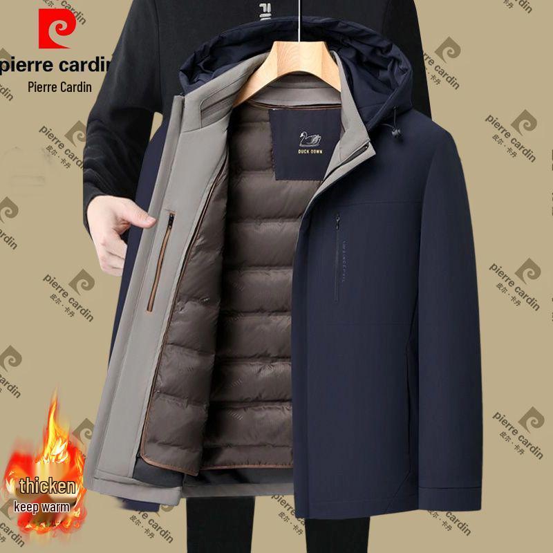 Мужская ветронепродуваемая легкая пуховая куртка Pierre Cardin - Зимний деловой кэжуал 170 [90-120 jin]