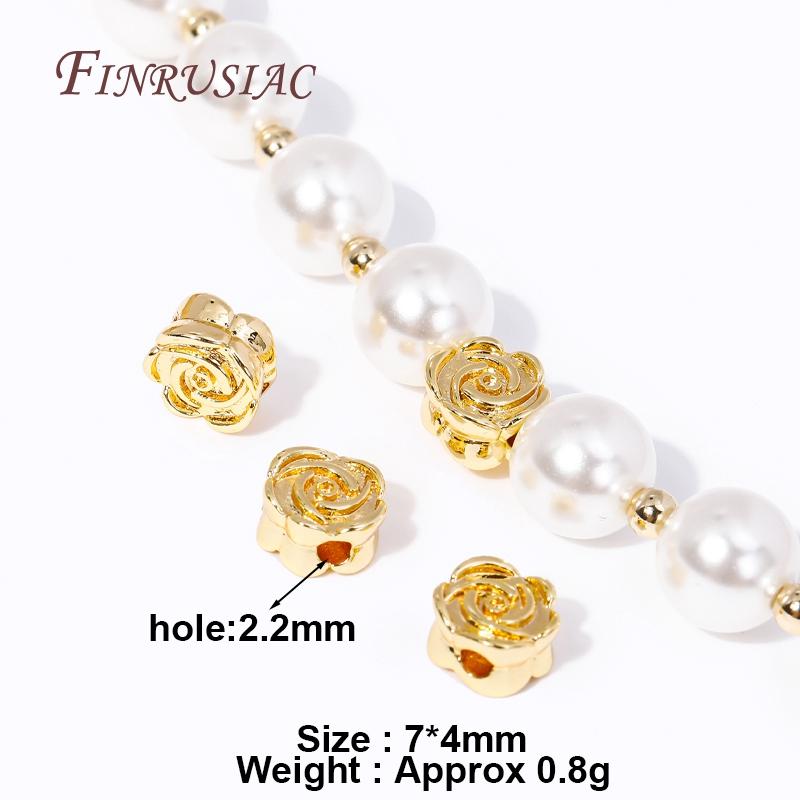 

18K Gold Plated Brass Flowers Shape Spacer Beads For DIY Women s Bracelets Necklace Beadwork Jewelry Making Material Accessories 2 Pieces
