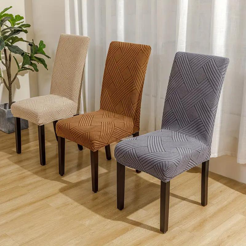 1/4Pcs Striped Jacquard Chair Covers Stretch Dining Chair Cover Durable Furniture Cover Removable For Banquet Wedding Home Decor