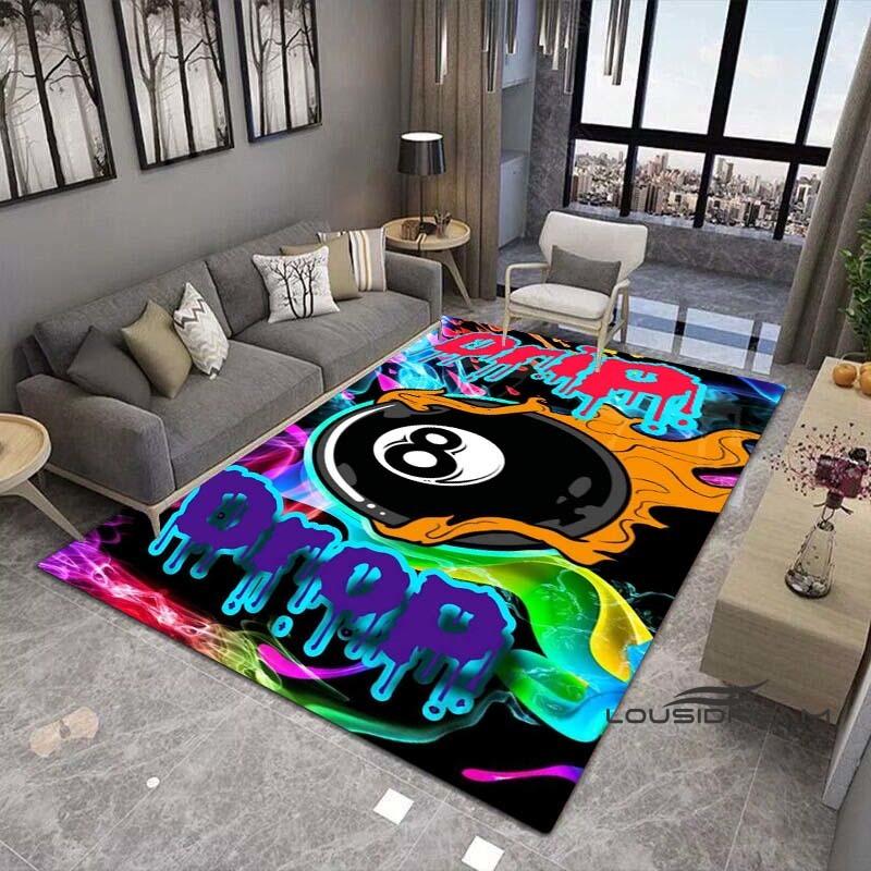 3D Color Black Pool Table Mat Carpet, Billiard Carpet, Ball Sports Carpet, Suitable for Living Room, Floor, Living Room,
