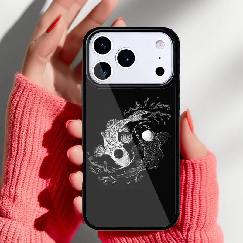 Koi Carp Fish Yin Yang Phone Case for iPhone 17 16 15 14 13 Pro Max Back Cover for 12 11 Pro Coque