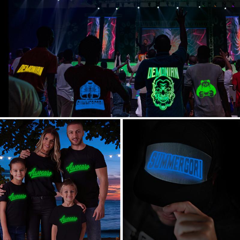 1 pachet Pu Micro-elastic Luminous Colorat Heat Lettering Film luminos