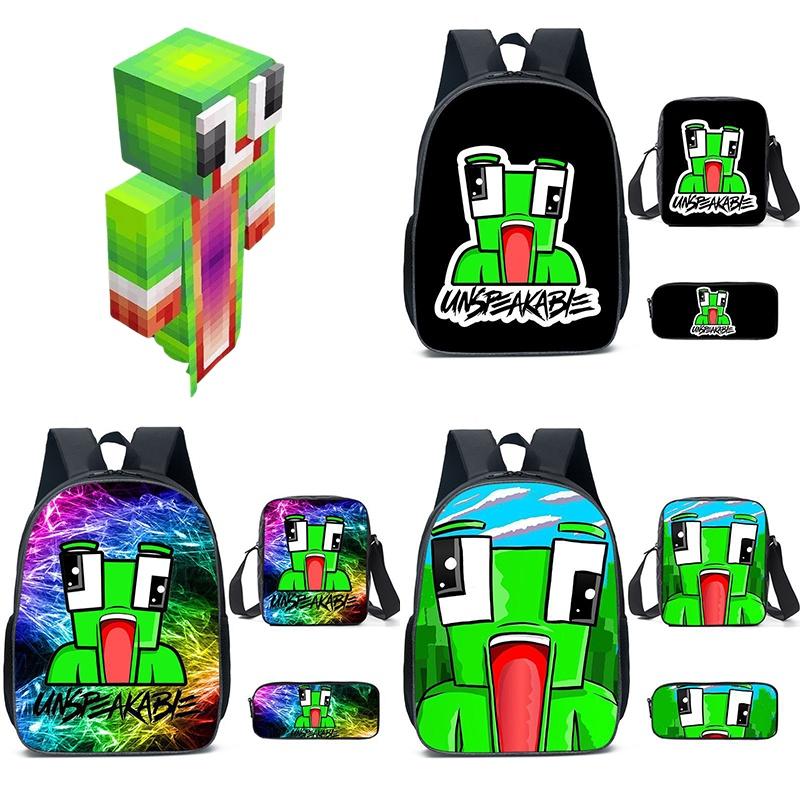 Unspeakable 3 Pcs Large Capacity School Backpack Set For Kids