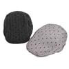 New retro fashion striped beret women's spring thin big head circumference showing face small versatile forward hat