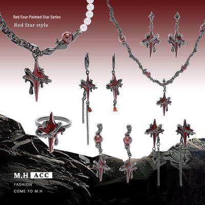 Europese & Amerikaanse Donkere Stijl Gunmetal Ster Oorbellen: Dames 925 Zilveren Naald, High-End Niche INS Verfijnd Ontwerp.