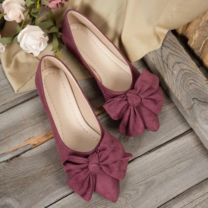 Fashion Plus Size 2025 Hot Sale Women's Flats Soft Bottom Slip on Pointed Toe Butterfly-knot Flats Outdoor Casual Daily Walking Shoes
