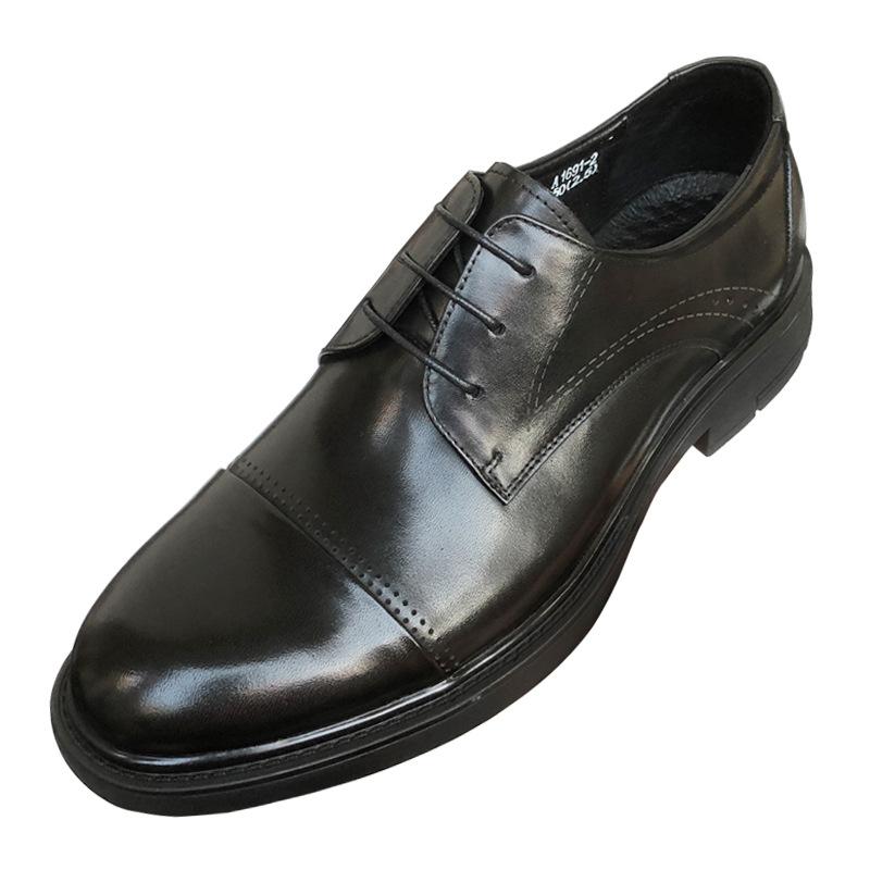 High-End Triple Joint Leather Shoes Men'S Leather Breathable Dress Business Casual Suit Commuter Work Shoes Men'S Wedding Shoes