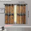 Set Of 2 Vintage Curtain Popular Plane Printing Barn Wooden Door Wood Textured Background Fabric Without Rod With Thermal Polyester