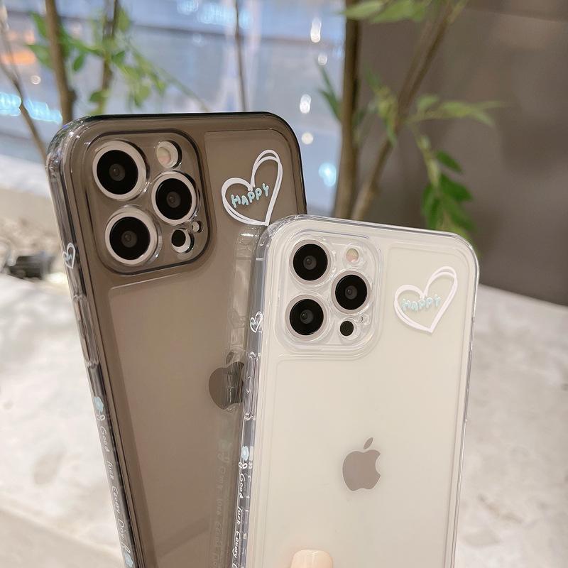 Simple Couple IPhone16 Apple Mobile Phone Shell 16Pro Max Transparent 13 Suitable for 8plus Side XS Soft Shell