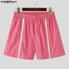 INCERUN Men Elastic Waist Zipper Split Shorts Sport Homewear Mini Pants
