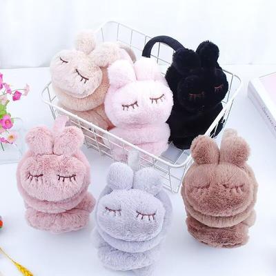 Sladké králičí teplé chrániče uší pro děti, kreslené chrániče uší pro studenty, aby udržely teplo v zimě
